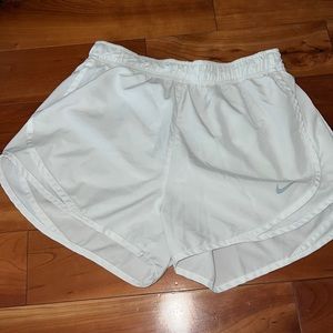 White Nike athletic shorts